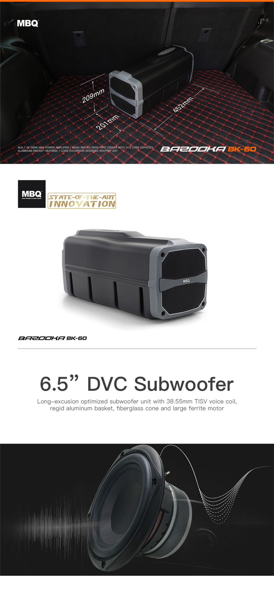 bazooka 6.5 dvc subwoofers